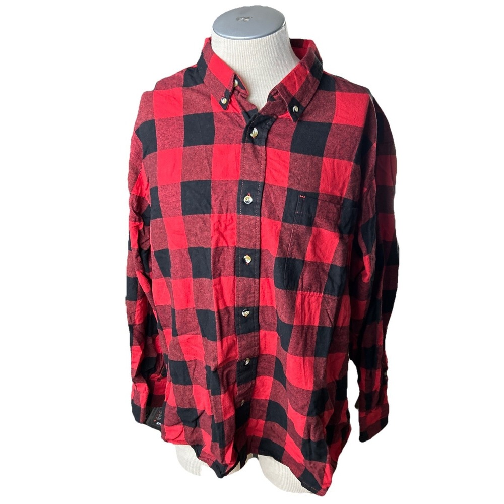 Hobbs Creek Flannel Shirt 2XL Thick Red Black long sleeves